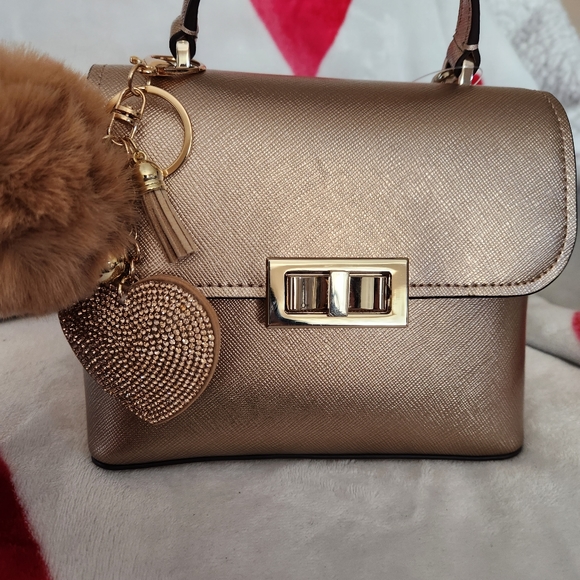 NWT Kate Spade rose gold handbag and glitter wallet set - Picture 3 of 12